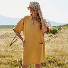 с карманами Одноцветный Повседневный Платье Shein