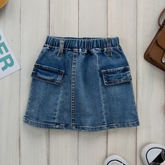 Одноцветный Джинсовые юбки для девочек Shein