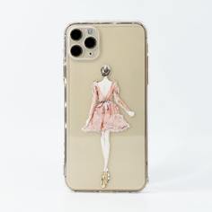 Прозрачный чехол для iPhone с принтом девушки Shein