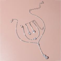 Ожерелье, серьги и браслет со стразами Shein