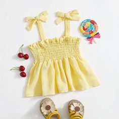 Топ со складками и узлом для маленьких девочек Shein