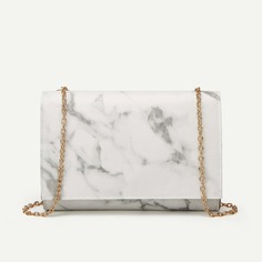 На цепочке Мрамор Модный Сумка через плечо Shein
