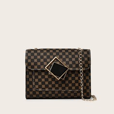 На цепочке Геометрический принт Элегантный Сумка через плечо Shein