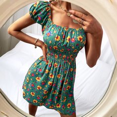 Платье с цветочным принтом Shein