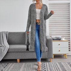 Леопардовый Повседневный Куртка Shein