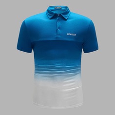 Мужская рубашка-поло с текстоым принтом Shein