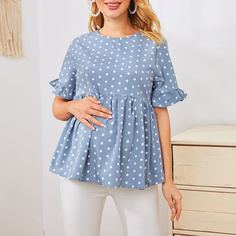 Топ в горошек для беременных Shein