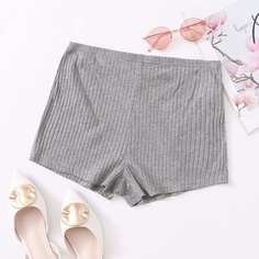 Однотонные трикотажные шорты Shein