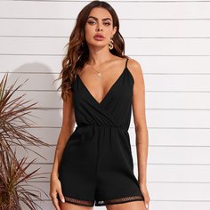 Комбинезон на бретелях с кружевом Shein