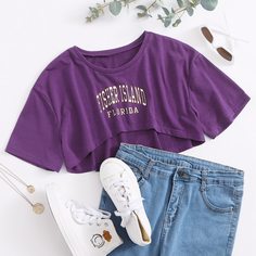 Футболка с текстовым принтом Shein