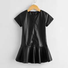 Низ-оборка Одноцветный Повседневный Платья для девочек Shein