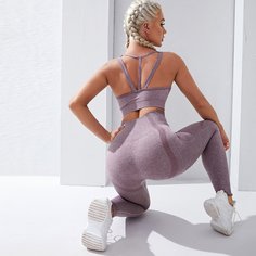 Спортивный бюстгальтер и леггинсы Shein