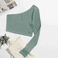 Короткая футболка на одно плечо Shein