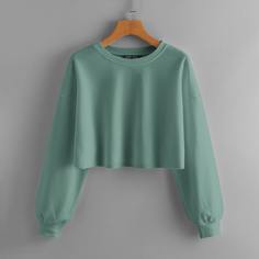 Однотонный короткий пуловер Shein
