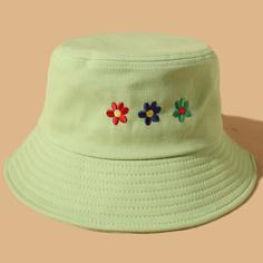Шляпа с цветочной вышивкой Shein