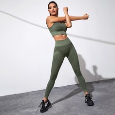 Спортивный бюстгальтер и леггинсы Shein