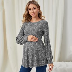 Одноцветный Повседневный Футболки для беременных Shein