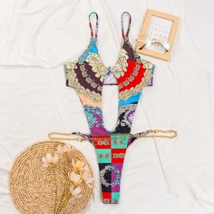 Контрастный слитный купальник Shein