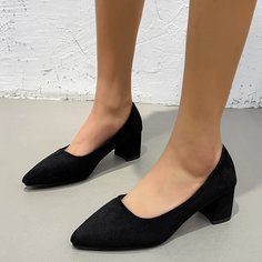 Остроконечные туфли на среднем массивном каблуке Shein