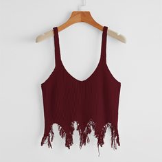 Однотонный вязаный топ Shein