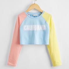 буква Повседневный Футболки для девочек Shein