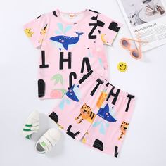 Мультяшный принт милый Домашняя одежда для девочек Shein