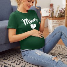Maternity Топ с оригинальным принтом Shein