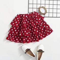 Юбка в горошек для девочек Shein