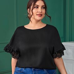 Однотонный топ размера плюс Shein