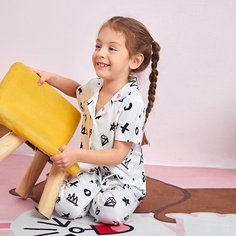 Пижама с геометрическим принтом для девочек Shein