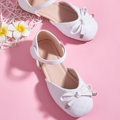 Стеганые балетки с бантом для девочек Shein