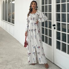 узел Цветочный принт Бохо Платье Shein