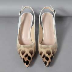 Туфли с леопардовым принтом и открытой пяткой Shein