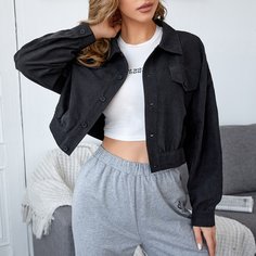 Короткая куртка на пуговицах Shein