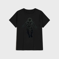 Мужская футболка с коротким рукавом с рисунком космонавта Shein