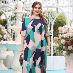 Платье размера плюс с геометрическим принтом Shein