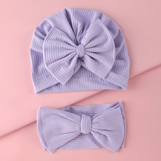 Детская шапка и повязка на голову с бантом Shein