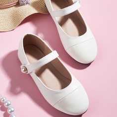 Балетки с искусственным жемчугом для девочек Shein