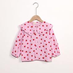 Блузка с принтом клубники для девочек Shein