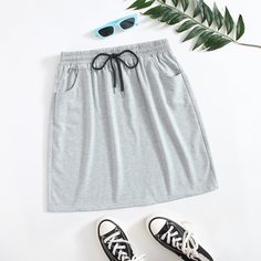 Юбка размера плюс с карманом и узлом Shein