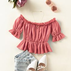 Блузка с открытыми плечами Shein