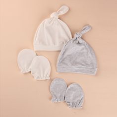 2шт Детская минималистичная шапка и 2 пары перчаток Shein