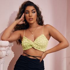 Топ на бретельках Twist Front Shein
