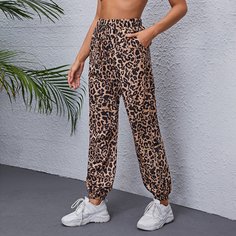 Карман Принт Повседневный Брюки Shein