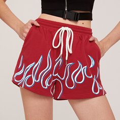 Шорты на кулиске с принтом Shein