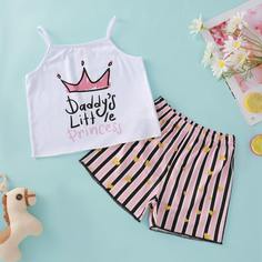 Полосатый милый Домашняя одежда для девочек Shein