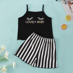 Полосатый милый Домашняя одежда для девочек Shein