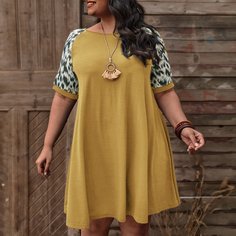 графический принт Повседневный Платья размер плюс Shein