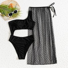 Слитный купальник и сетчатая юбка Shein