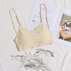 Однотонный бесшовный бюстгальтер Shein
